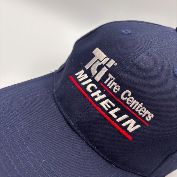 TCI Tire Centers Michelin Red White Blue Patriotic Embroidered Baseball Cap Hat - Picture 2 of 10